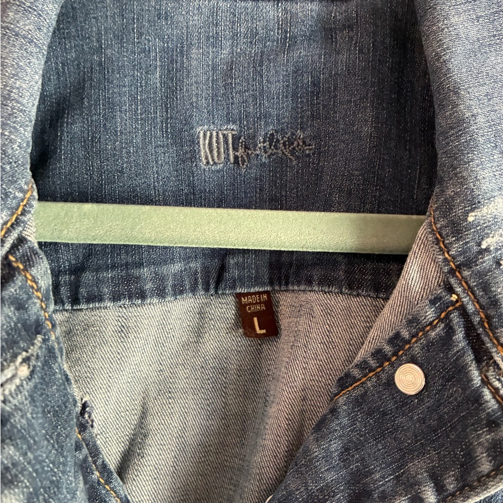 Kut from the Kloth Light Blue Denim Jacket - Women's Jean Coat - Picture 4 of 6